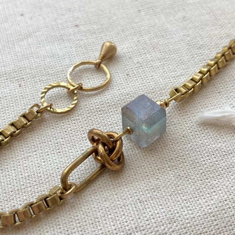 老林雜貨 | 方塊拉長石手鍊