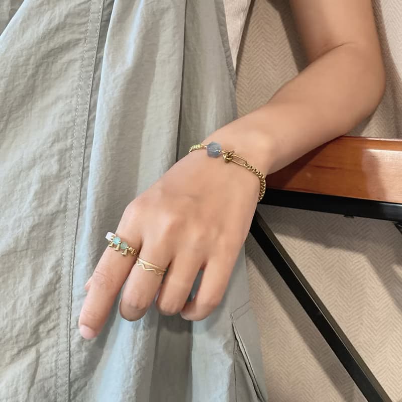 老林雜貨 | 方塊拉長石手鍊