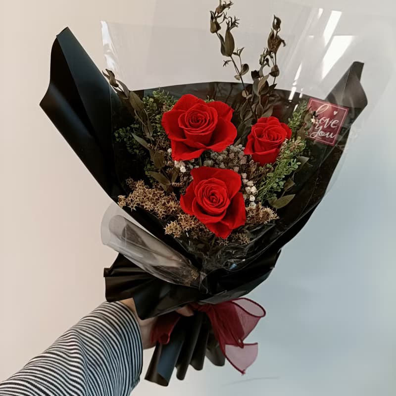 紅玫瑰永生乾燥花束  結婚求婚告白捧花外拍週年情人節生日交換禮