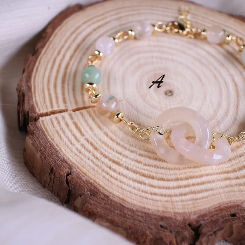 Six Cats 環環相扣櫻花瑪瑙手鍊 手環 禮物