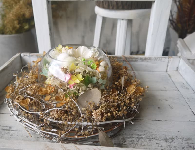 春舞泡泡 透明玻璃圓球.乾燥花生日禮物.情人節最佳選擇