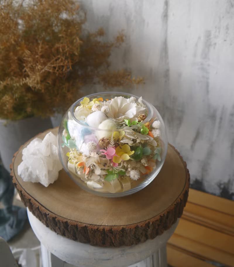春舞泡泡 透明玻璃圓球.乾燥花生日禮物.情人節最佳選擇