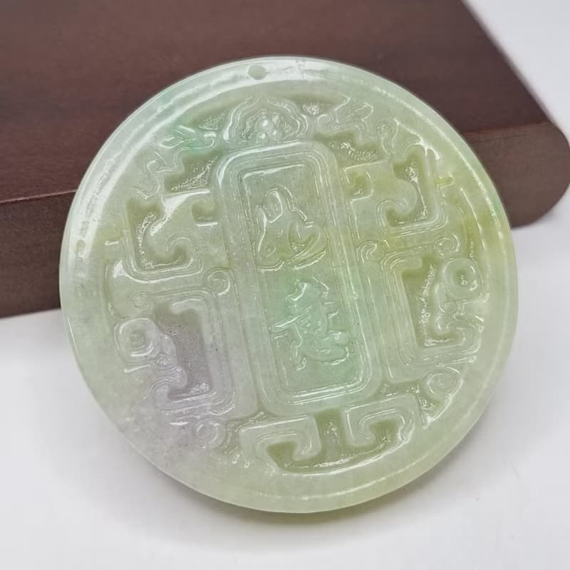 冰三彩 富貴如意牌件 吊墜 | 天然緬甸玉A貨翡翠