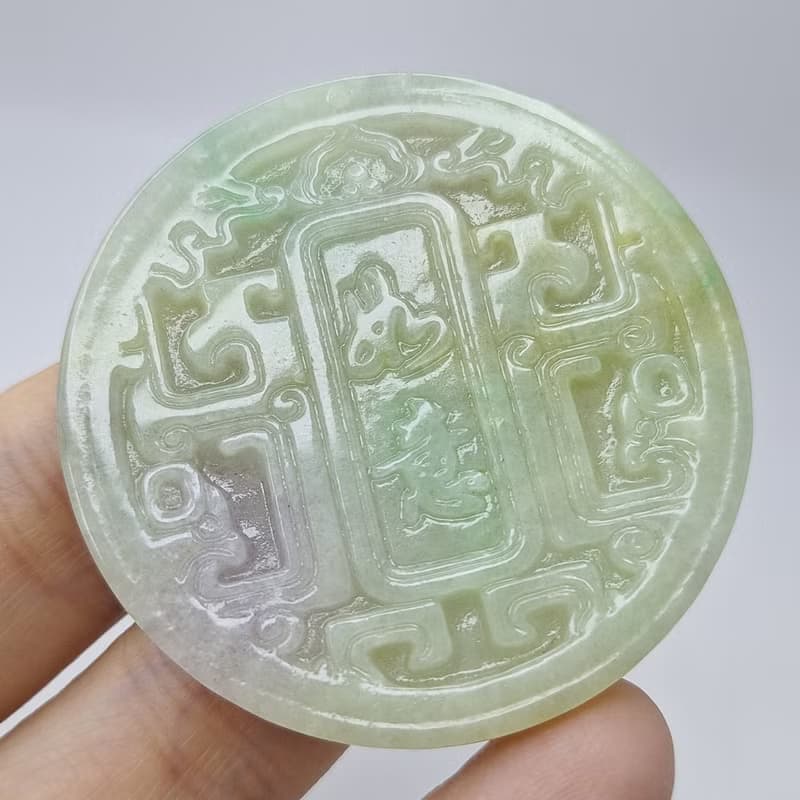 冰三彩 富貴如意牌件 吊墜 | 天然緬甸玉A貨翡翠