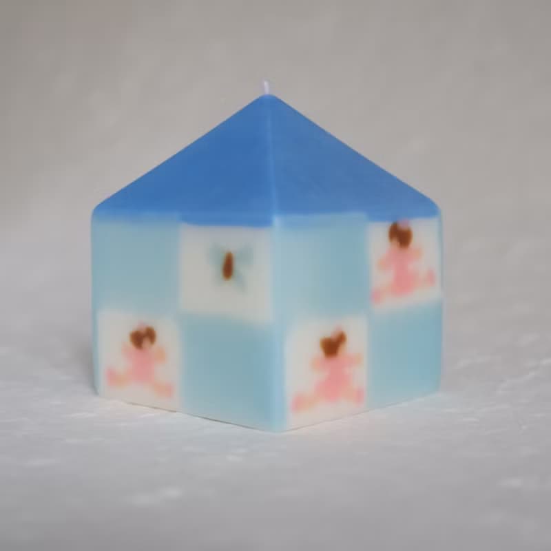小房子 手作香氛蠟燭 混合花香 驗光主題藍色蝴蝶