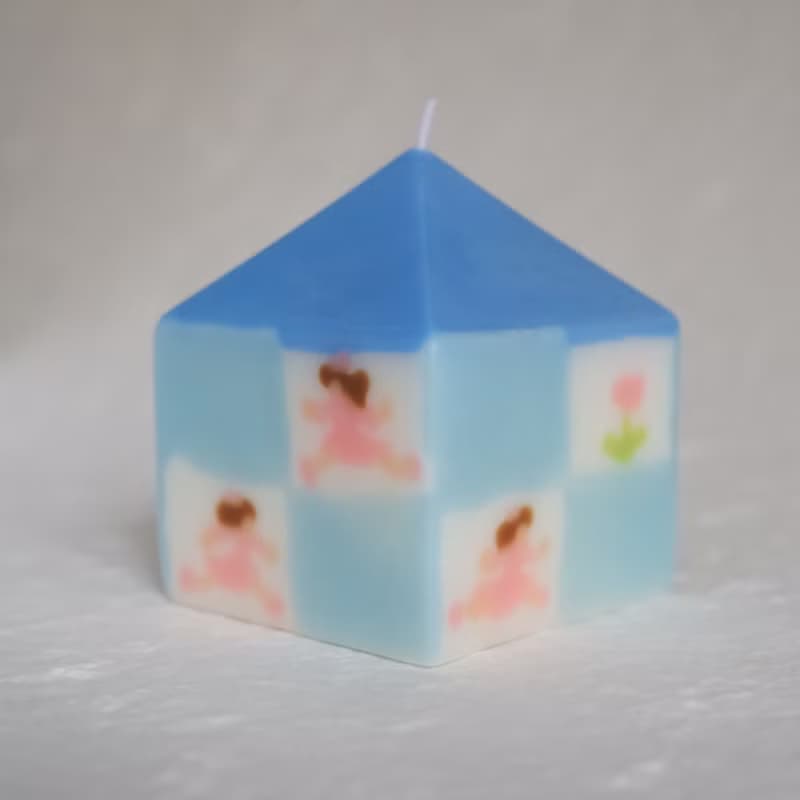 小房子 手作香氛蠟燭 混合花香 驗光主題藍色蝴蝶