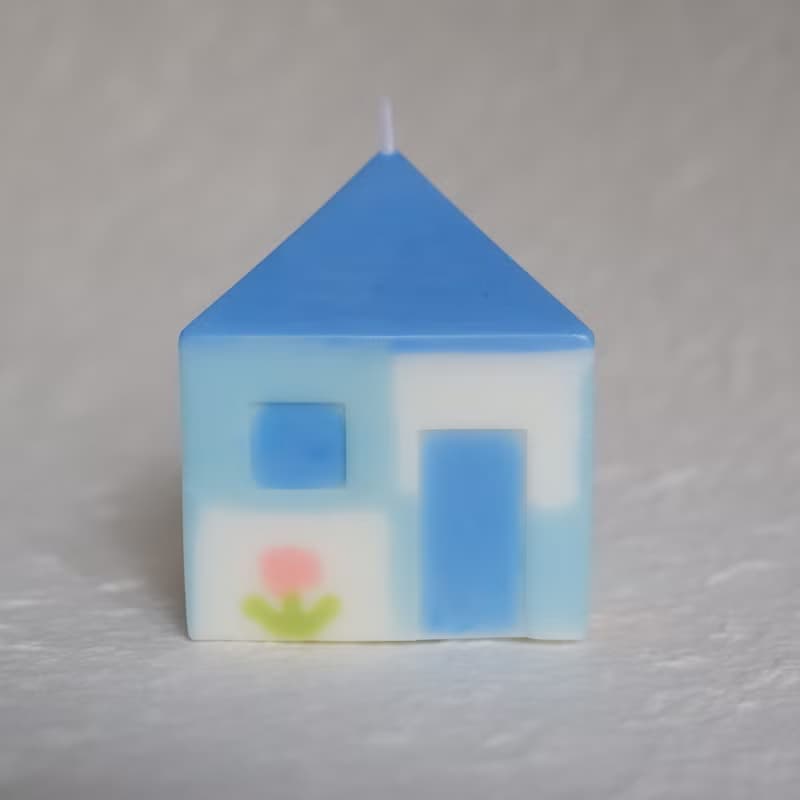 小房子 手作香氛蠟燭 混合花香 驗光主題藍色蝴蝶