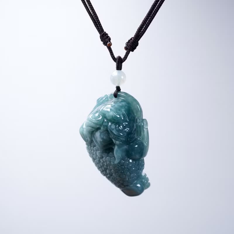 【招財神獸】藍水翡翠三腳蟾蜍項鍊 | 天然翡翠A貨 | 送禮