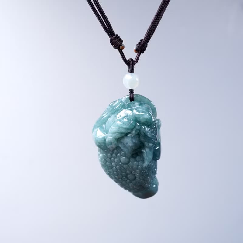 【招財神獸】藍水翡翠三腳蟾蜍項鍊 | 天然翡翠A貨 | 送禮