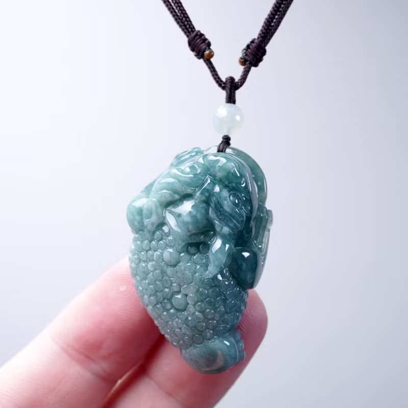 【招財神獸】藍水翡翠三腳蟾蜍項鍊 | 天然翡翠A貨 | 送禮