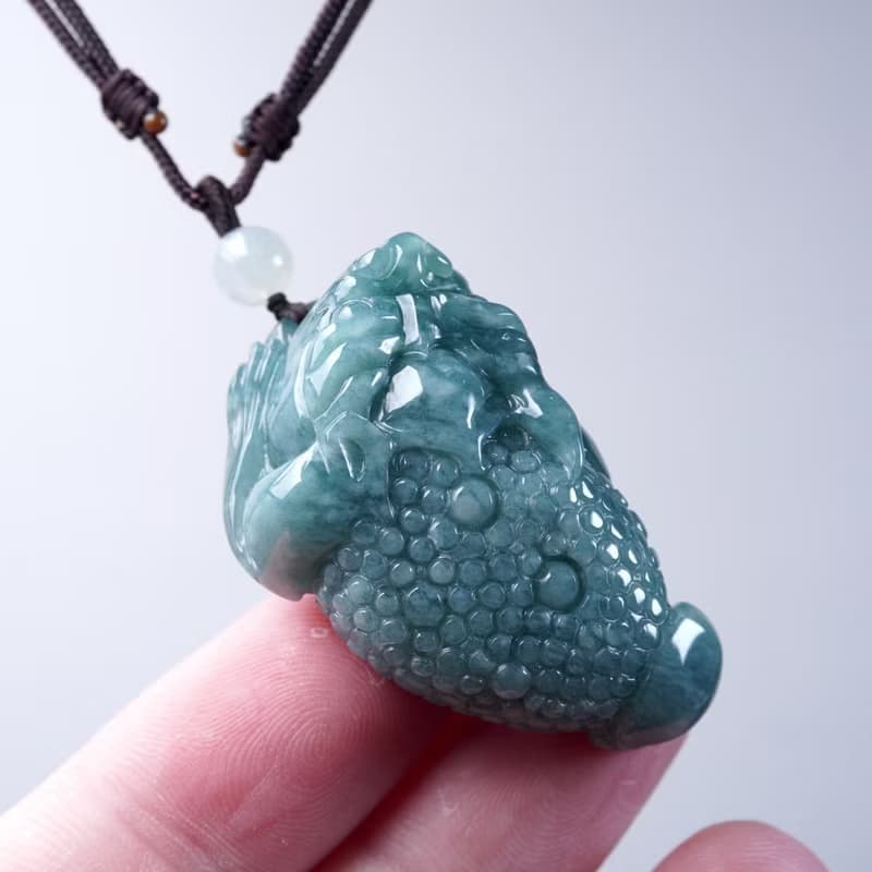 【招財神獸】藍水翡翠三腳蟾蜍項鍊 | 天然翡翠A貨 | 送禮
