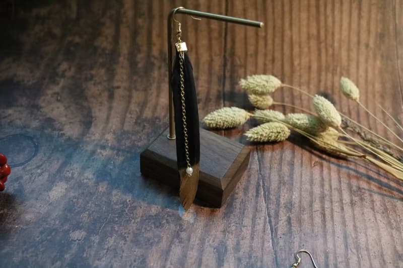 黑色羽毛耳環浪漫小情懷耳飾