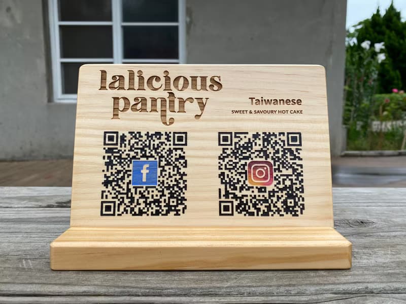 【長方形 QR code】立牌/木製掛牌/開店招牌