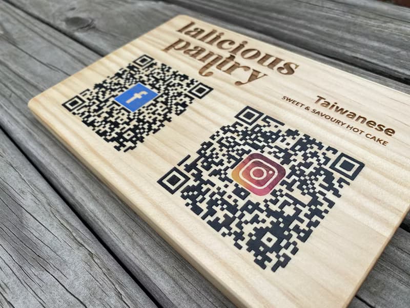 【長方形 QR code】立牌/木製掛牌/開店招牌