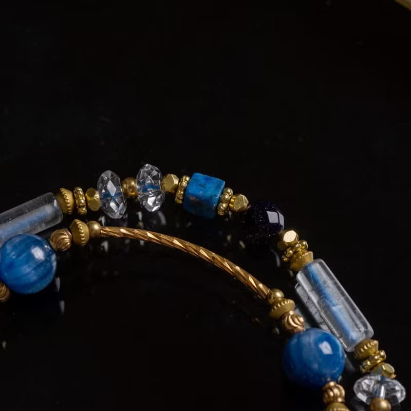 52赫茲 // C1326藍晶青金石黃銅雙圈手鍊