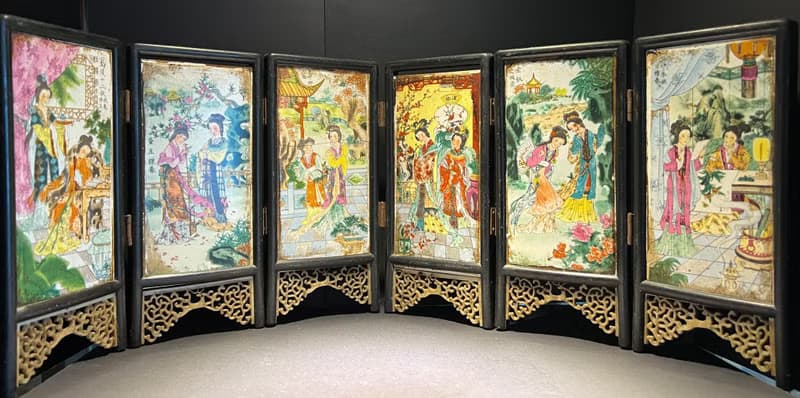 金陵十二釵瓷板畫 屏風 瓷板畫 瓷器 紅樓夢 藝術收藏 中國傳統