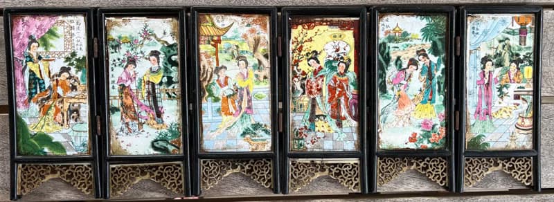 金陵十二釵瓷板畫 屏風 瓷板畫 瓷器 紅樓夢 藝術收藏 中國傳統