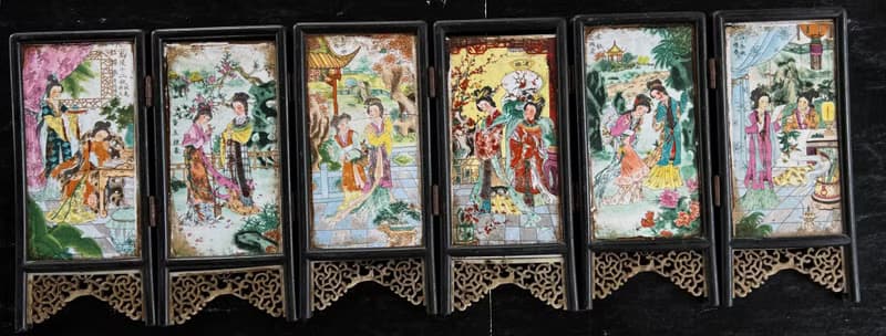 金陵十二釵瓷板畫 屏風 瓷板畫 瓷器 紅樓夢 藝術收藏 中國傳統