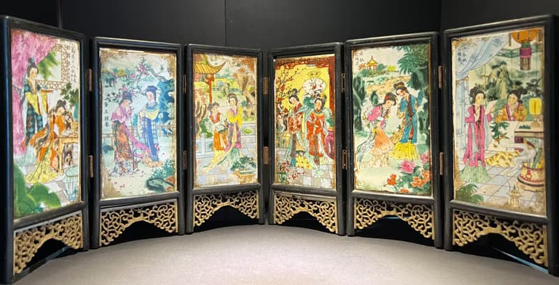 金陵十二釵瓷板畫 屏風 瓷板畫 瓷器 紅樓夢 藝術收藏 中國傳統