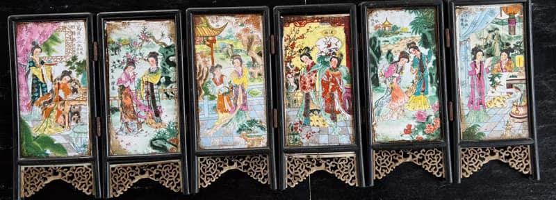 金陵十二釵瓷板畫 屏風 瓷板畫 瓷器 紅樓夢 藝術收藏 中國傳統
