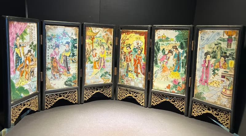 金陵十二釵瓷板畫 屏風 瓷板畫 瓷器 紅樓夢 藝術收藏 中國傳統