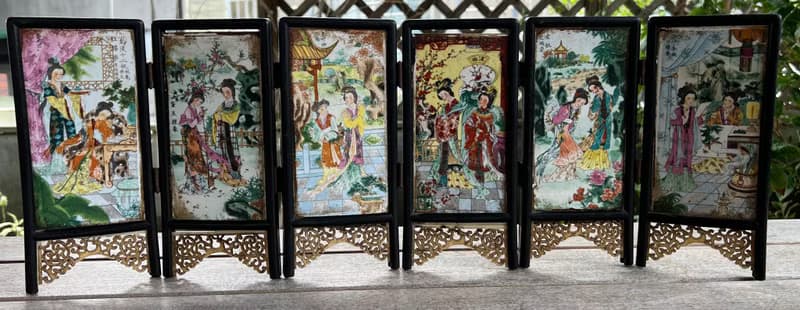 金陵十二釵瓷板畫 屏風 瓷板畫 瓷器 紅樓夢 藝術收藏 中國傳統