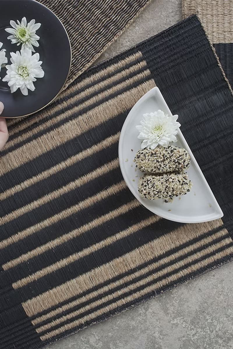 Set 2, Indigo Housewarming, Home Gifts, placemat, table mat, jute platemat