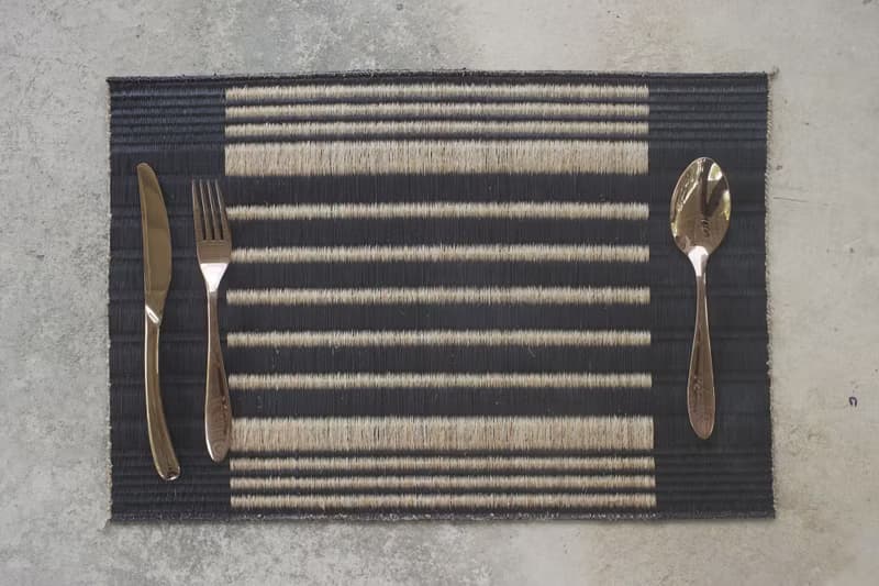 Set 2, Indigo Housewarming, Home Gifts, placemat, table mat, jute platemat