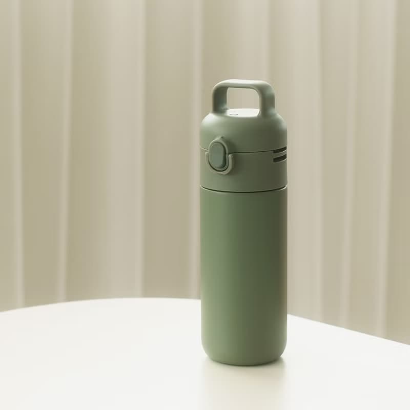 QA BOTTLE 一蓋兩瓶身組合 - 鈦陶瓷保溫瓶 + 冷水瓶 - 探索綠
