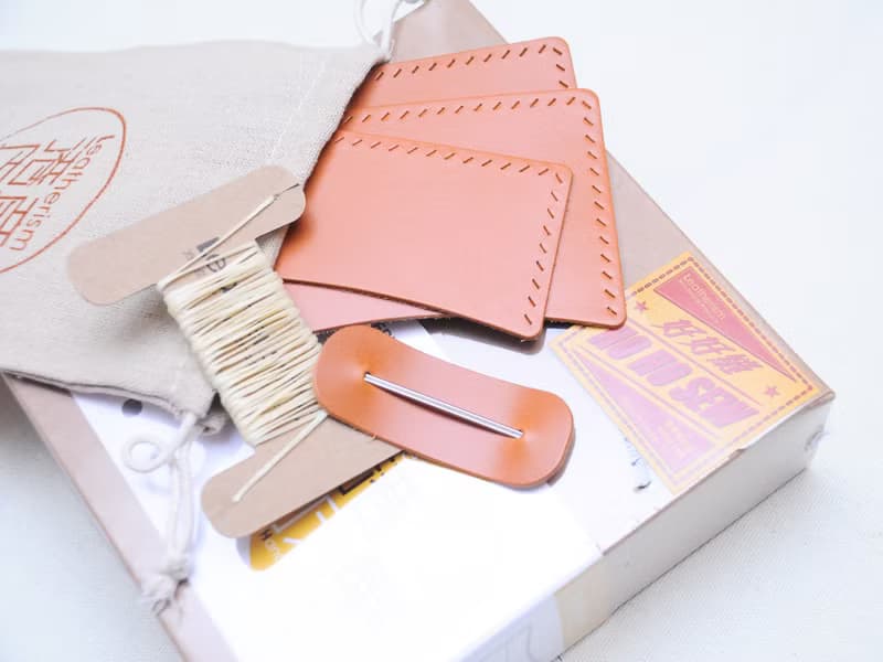 索繩袋 好好縫 皮革DIY材料包 手袋 皮袋 索繩包 植鞣革