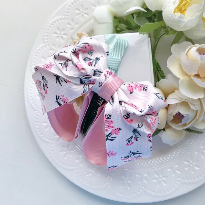 仙女夾香蕉夾相交夾髮夾-粉色花束