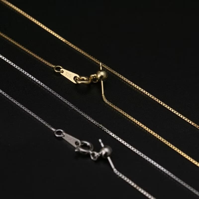 Classic Box Chains Necklaces for Women Ultra-thin 1 MM Chains Novel Adjustable