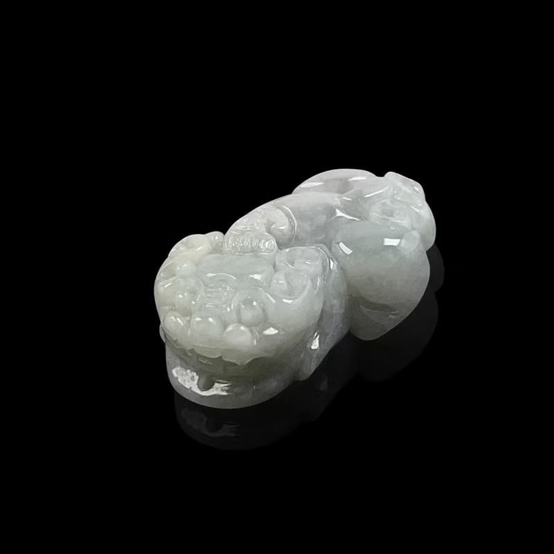 【招財神獸】白翡翡翠貔貅擺飾項鍊 | 天然緬甸玉翡翠A貨 | 送禮