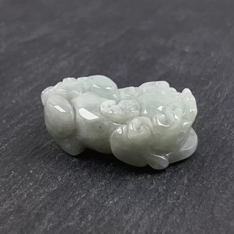 【招財神獸】白翡翡翠貔貅擺飾項鍊 | 天然緬甸玉翡翠A貨 | 送禮