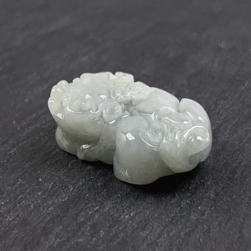 【招財神獸】白翡翡翠貔貅擺飾項鍊 | 天然緬甸玉翡翠A貨 | 送禮
