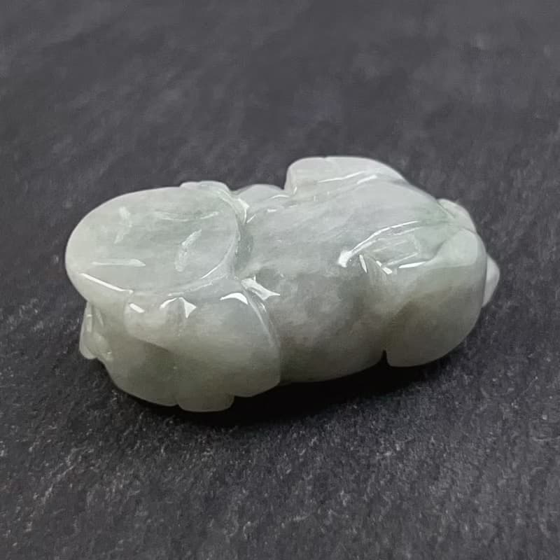 【招財神獸】白翡翡翠貔貅擺飾項鍊 | 天然緬甸玉翡翠A貨 | 送禮