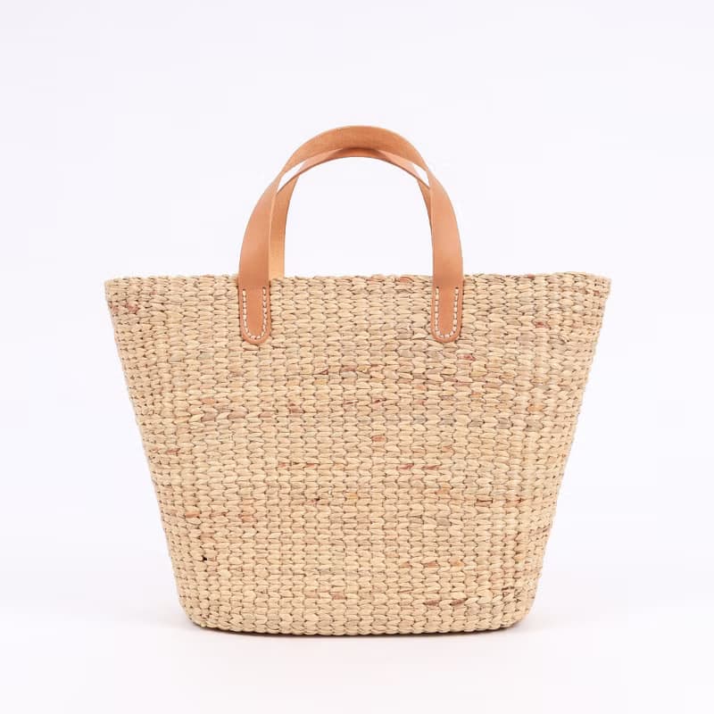 帆布袋 泰國手袋  皮革提手  夏季托特包  草編包  編織沙灘包