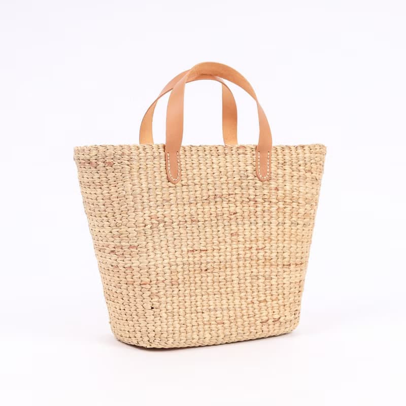 帆布袋 泰國手袋  皮革提手  夏季托特包  草編包  編織沙灘包
