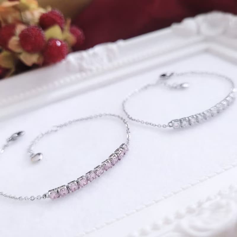 【優惠組】微笑瑪奇朵。經典排鑽//項鍊+手鍊//不怕水防過敏