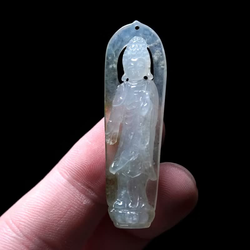 【屬狗屬豬本命佛】冰種翡翠精雕阿彌陀佛 | 天然緬甸玉翡翠A貨