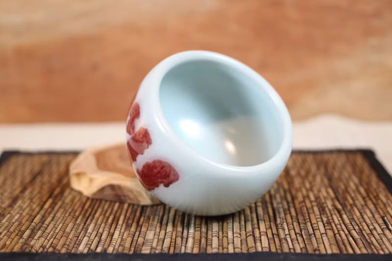【送禮好物】汝窯銅紅 牛血紅 大圓融杯 名家葉敏祥手作