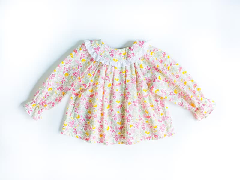 英國LIBERTY FABRICS女童Charlotte法式經典小圓領荷葉長袖襯衫