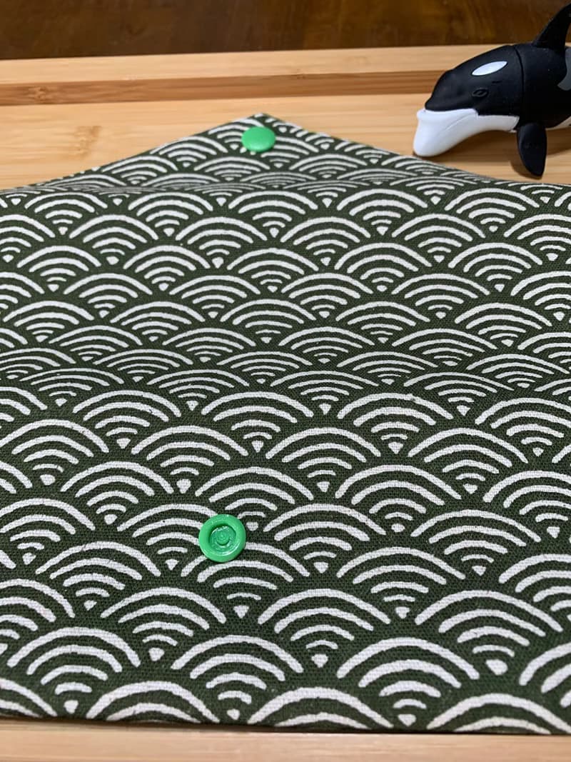 文青風環保純棉筷袋 ~ 寧靜海紋 清涼綠 潮物 收納 手作餐具袋 禮