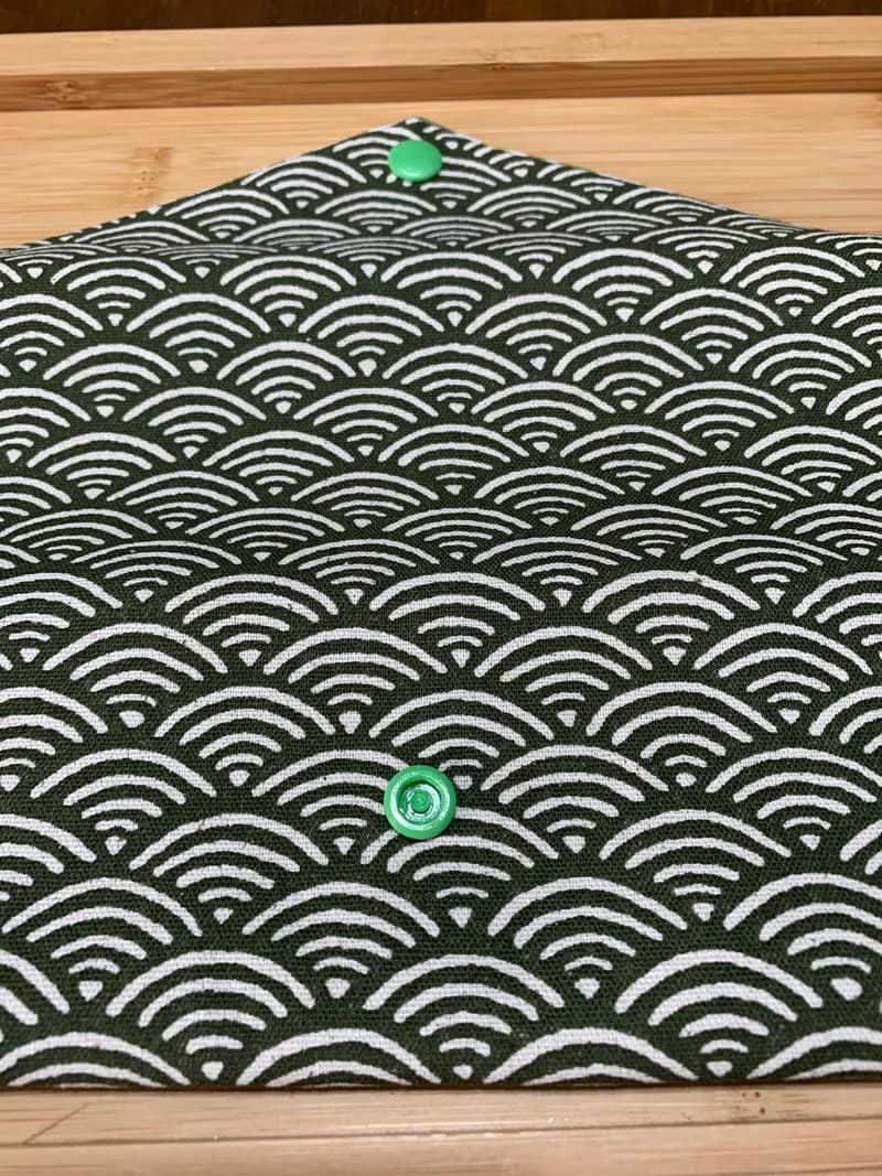 文青風環保純棉筷袋 ~ 寧靜海紋 清涼綠 潮物 收納 手作餐具袋 禮