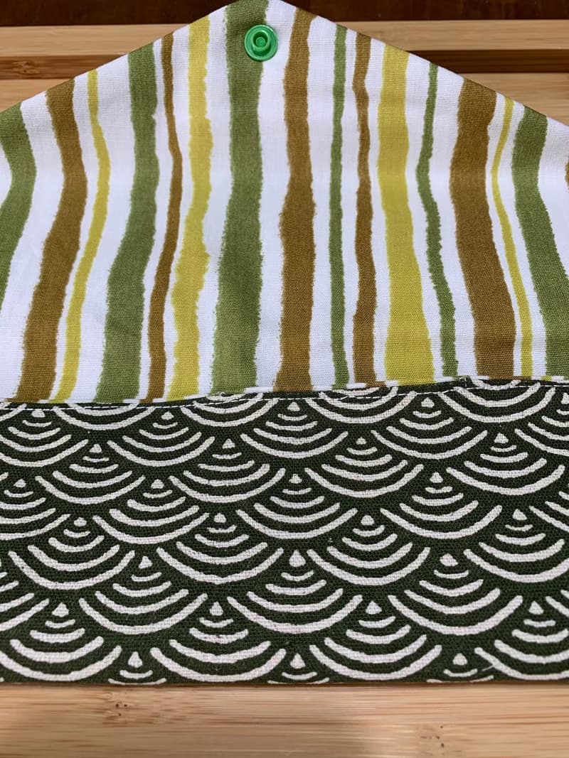 文青風環保純棉筷袋 ~ 寧靜海紋 清涼綠 潮物 收納 手作餐具袋 禮