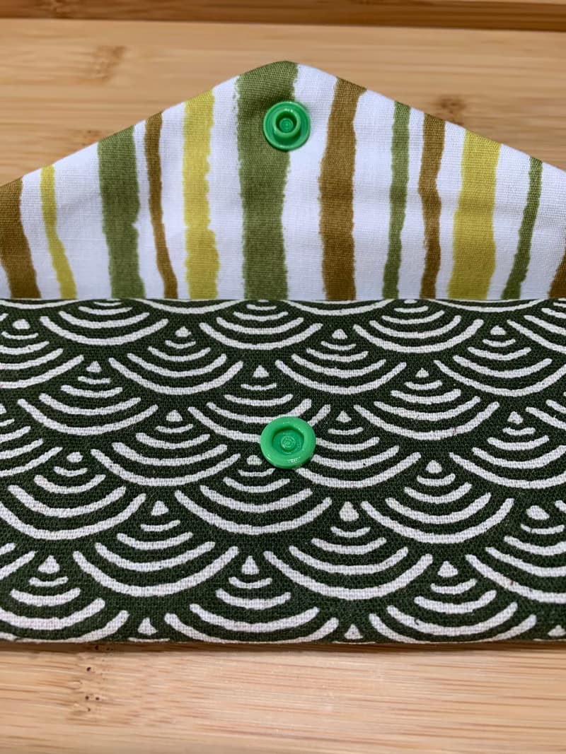 文青風環保純棉筷袋 ~ 寧靜海紋 清涼綠 潮物 收納 手作餐具袋 禮