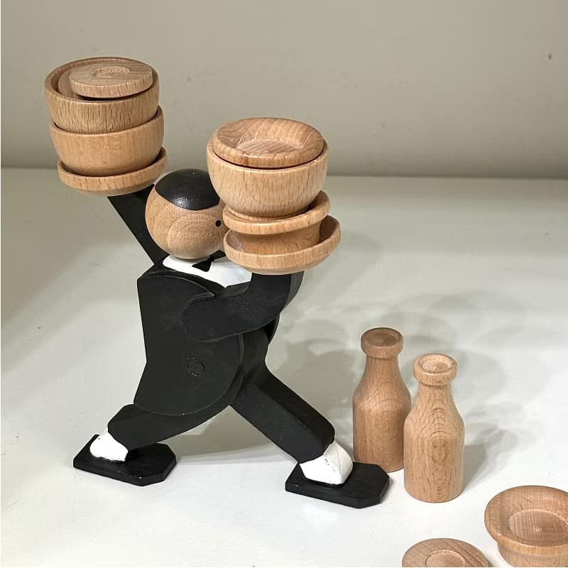 美國 Kikkerland 不要給服務員小費 疊疊樂木製平衡游戲 益智玩具