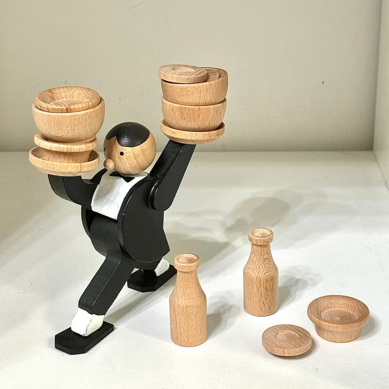 美國 Kikkerland 不要給服務員小費 疊疊樂木製平衡游戲 益智玩具