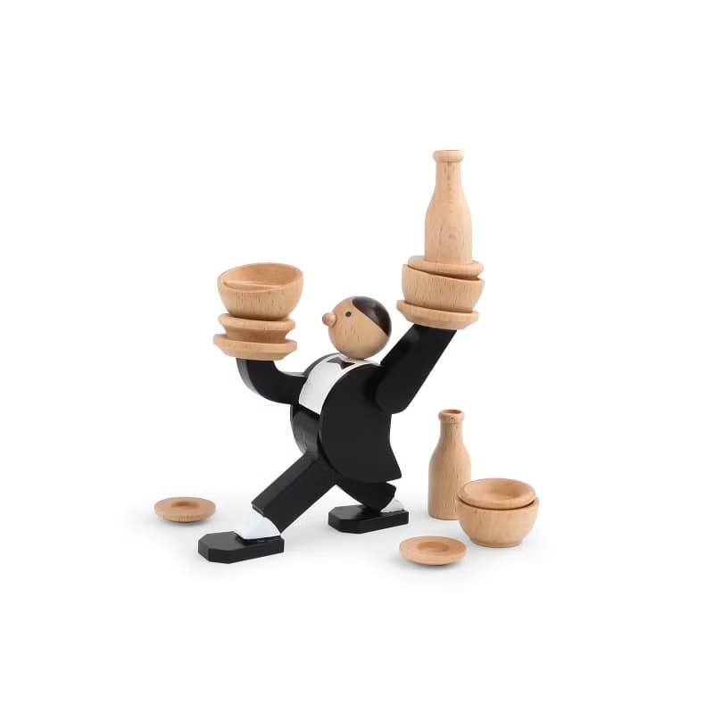 美國 Kikkerland 不要給服務員小費 疊疊樂木製平衡游戲 益智玩具