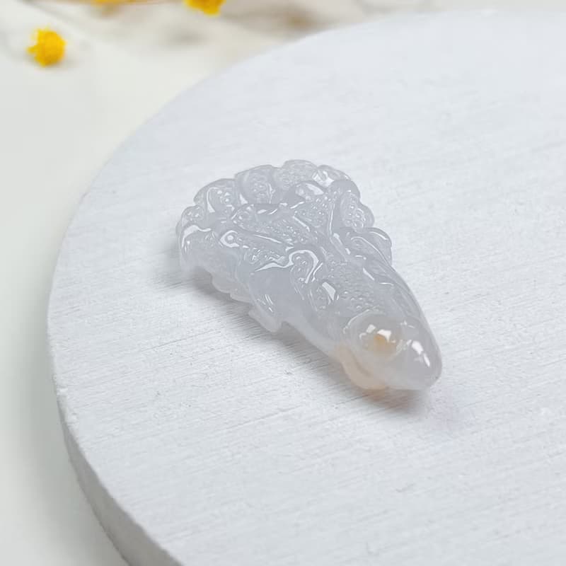 冰種翡翠巧雕白菜 | 天然緬甸A貨翡翠 | 送禮